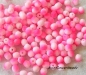 Preview: 50 Stück - 4 mm Glasschliffperlen - snow white neon pink matt