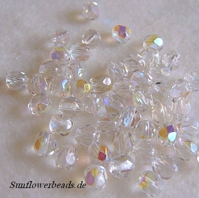 50 St. Glasschliffperlen 3 mm-crystal AB