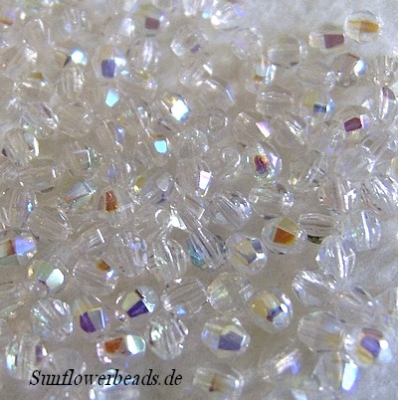 50 Stück - 4 mm Glasschliff Sun Shapes - crystal AB