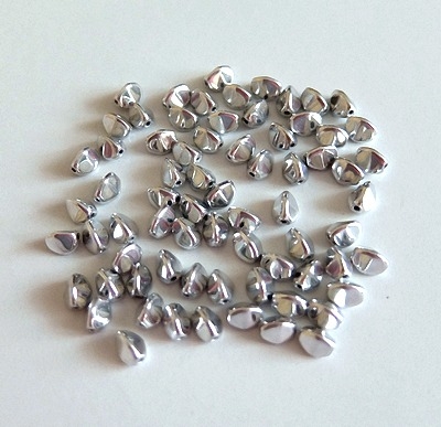 50 Stück - pinched beads - crystal full silber