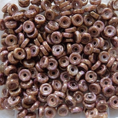 50 wheel beads - violet brown senegal