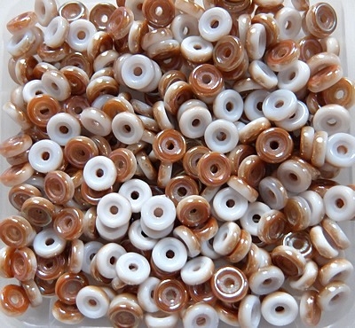 50 wheel beads - white celsian