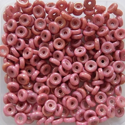 50 wheel beads - chalk red lüster