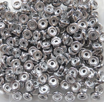 50 wheel beads - crystal full silver